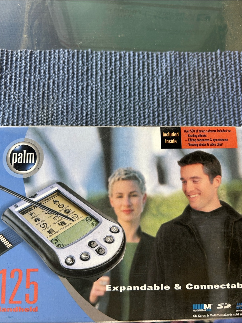 Source Unknown Palm Accessories Box with Blue and Black Manuals